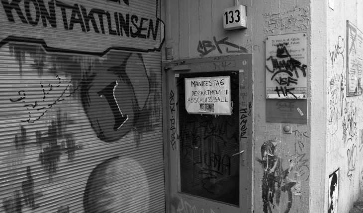 Patricia Reed and Societe Realiste, Manifesta 6.1, Dept III: Abschlussball/Contract of Discord, 2007. Contract of Discord was a collective project involving more than twenty of the people who were to participate in Dept. III at the canceled Manifesta 6 biennale scheduled for Nicosia, Cyprus. Photograph by Societe Realiste.