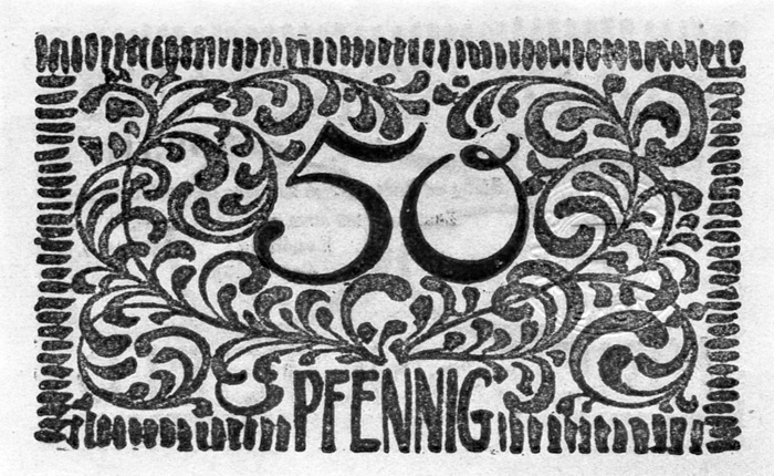 Fifty pfennig emergency mark, Konstanz, Germany, 1919.