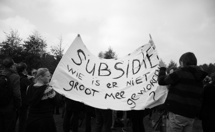 Protests against arts cuts, The Hague, October, 2010. Courtesy of Henderson