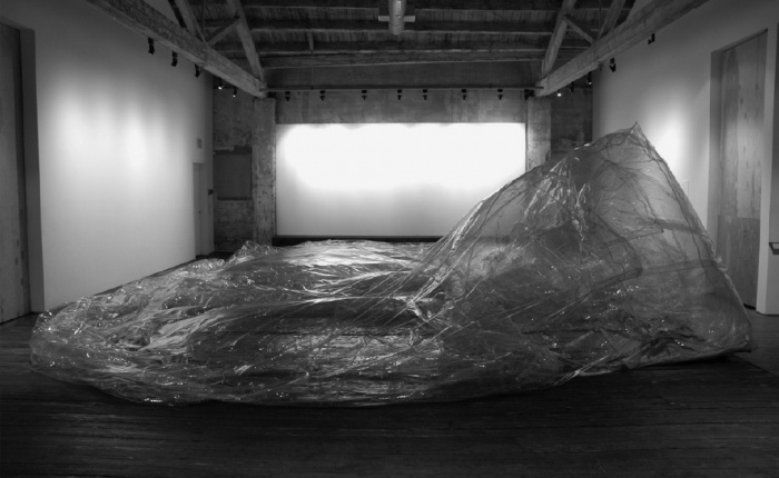 Alex Schweder, A Sac of Rooms Three Times A Day, 2006. Transparent vinyl, blown air, 6.4 × 8.5 × 2.75 meters.